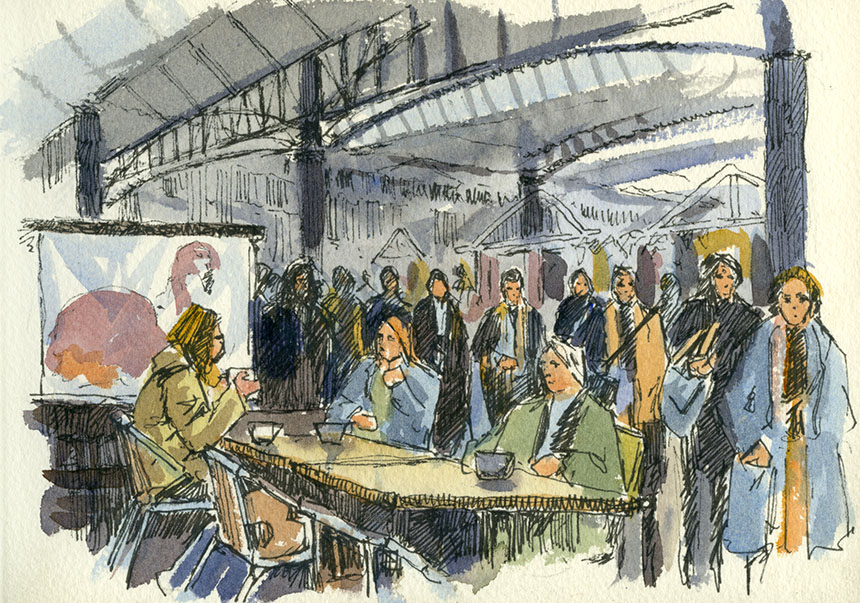 Spitalfields Market, London, drawing