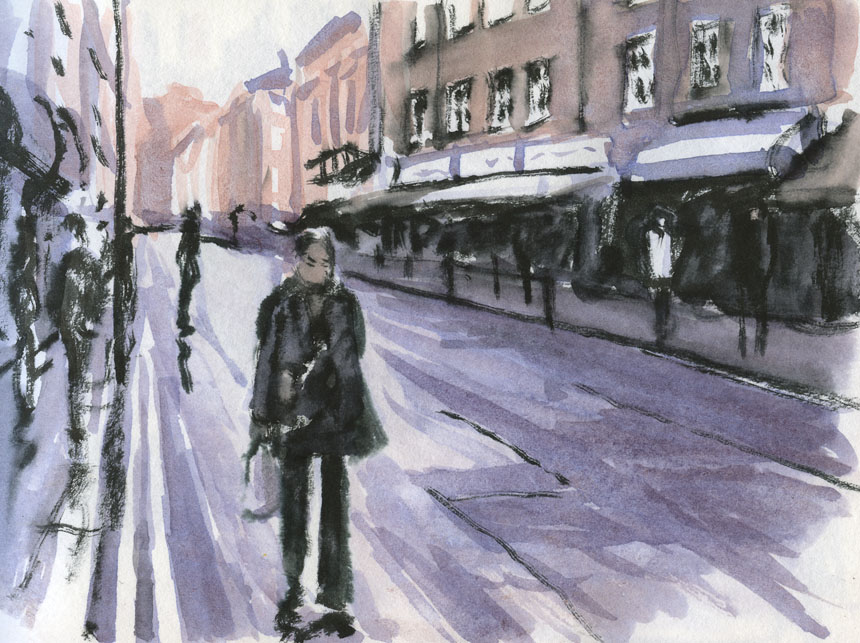 waterbrush, compton st, london, sketch