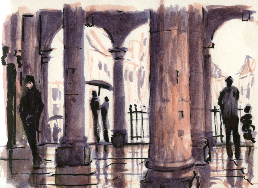 Windsor, guildhall, sketch, watercolour, drawing