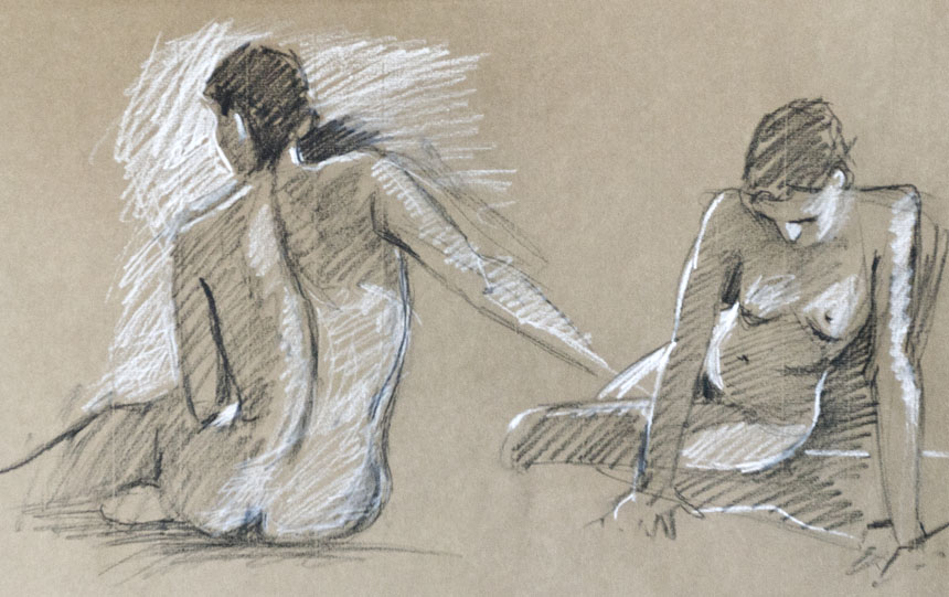 Life drawing, nude, figure