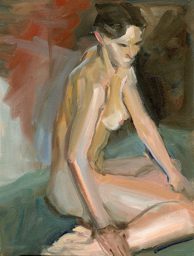 nude, figure, oil painting