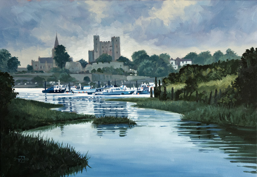 Rochester, castle, strood, medway, river, oils