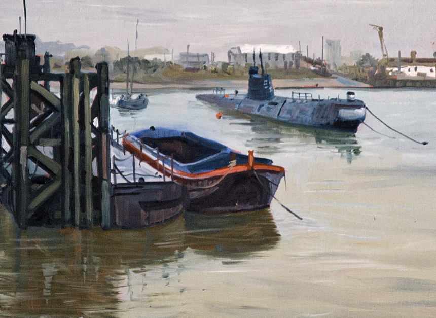 Medway, Rochester, river, oils, painting, Strood