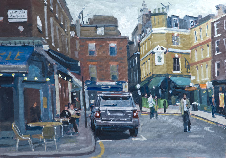 Shepherd Market, London, painting, street, plein air, oil