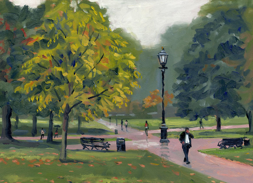 Green park, London, plein air, oils