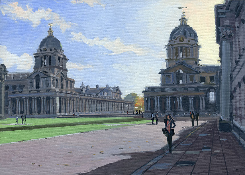 Greenwich, London, Naval Hospital, plein air, painting