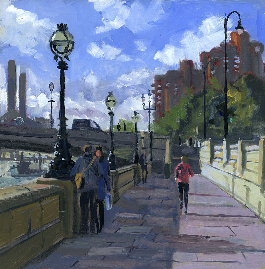 Thames, london, river, battersea bridge, plein air, painting