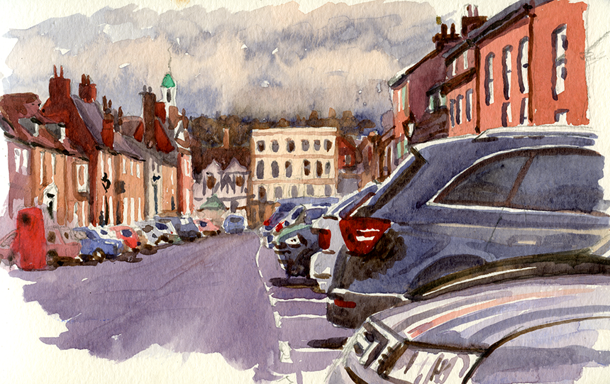 Farnham, watercolour, plein air