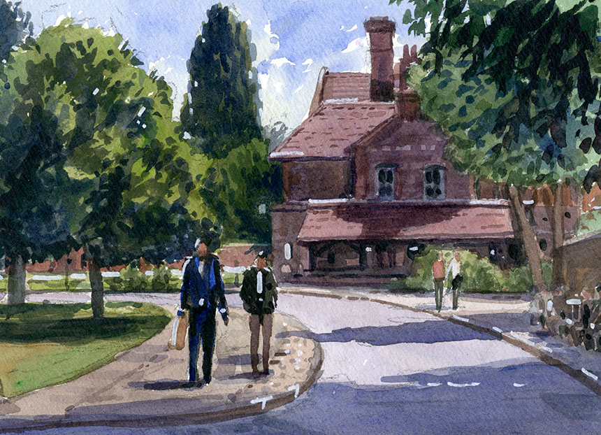 Winchester, watercolour