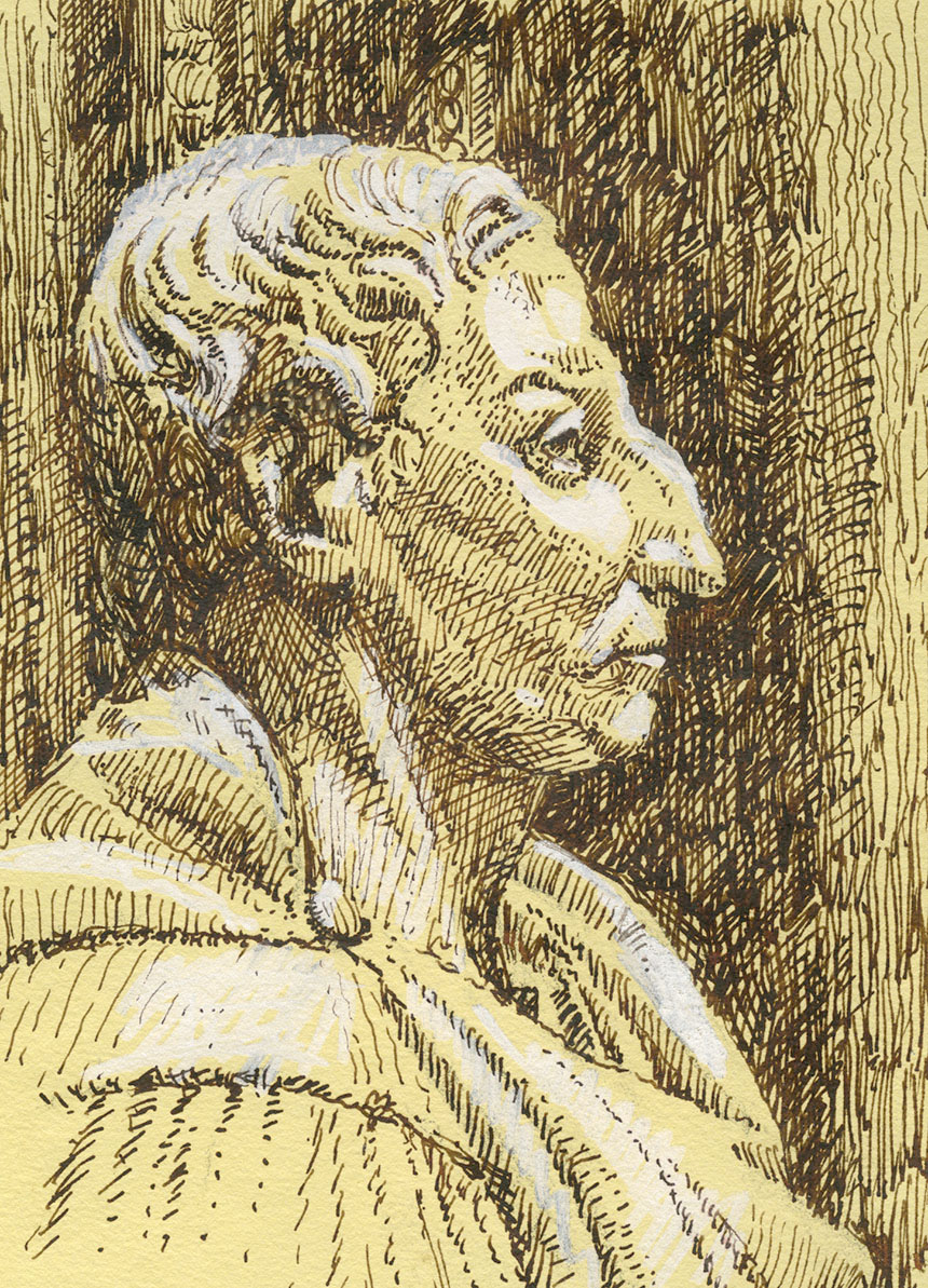 William Pitt, bust, sculpture, pen and ink, drawing