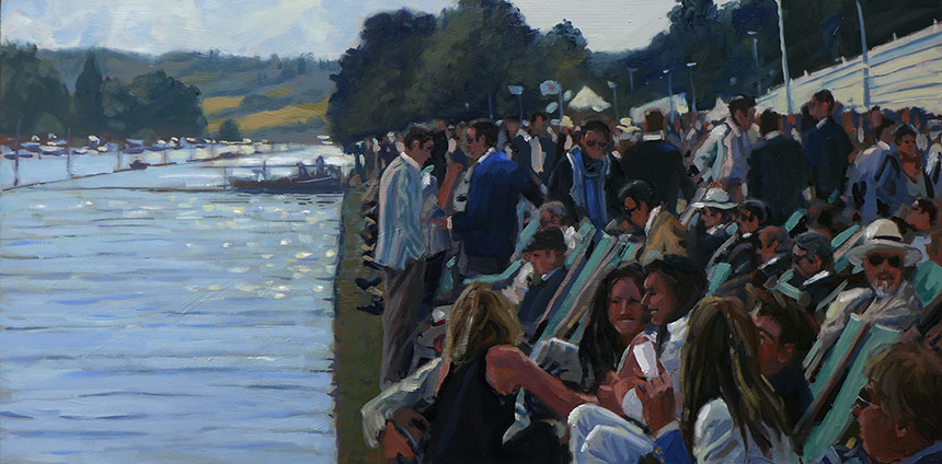Henley Regatta, oil painting, Thames, river 