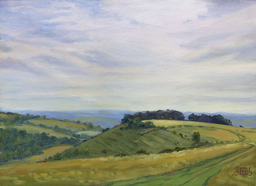 Fontmell Down, Dorset, plein air, oil painting.