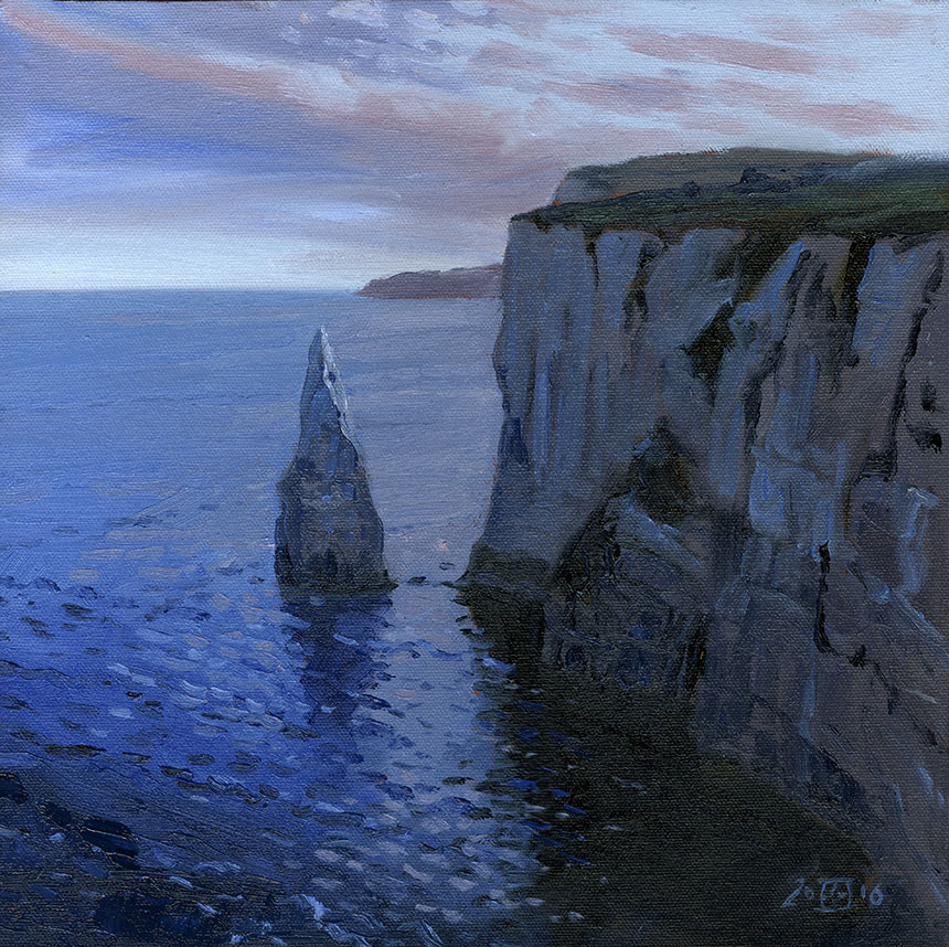 Pinacles, Old Harry, Dorset, Cliffs, oil painting, sea