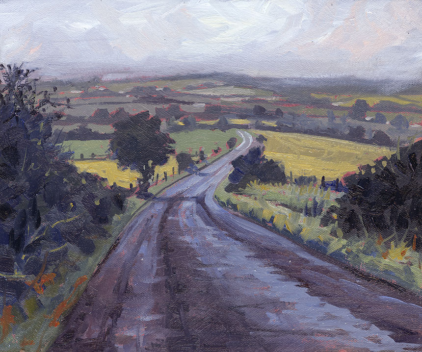 Okeford Hill, Dorset, plein air, oil painting