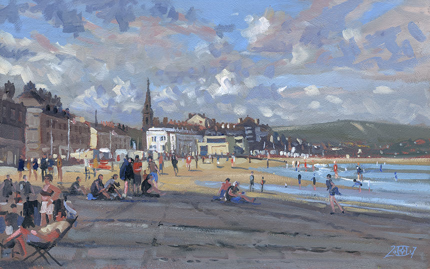 Weymouth, beach, sea, plein air, oil painting