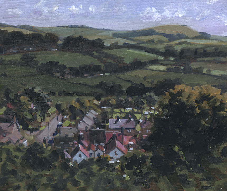 Shaftesbury, oil painting, plein air, Dorset
