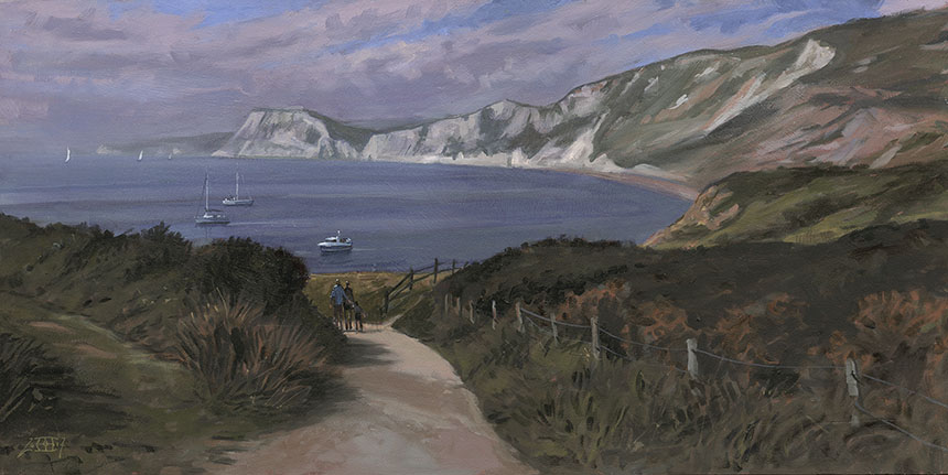Worbarrow bay, Dorset, oil painting