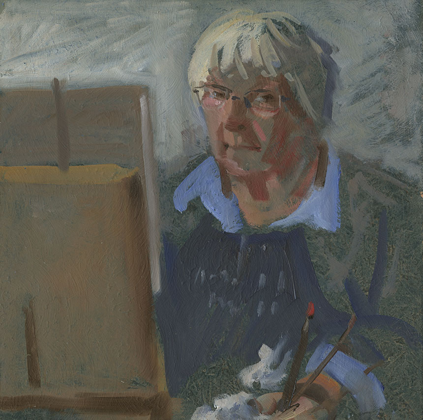 Sue Fawthrop, portrait, oils