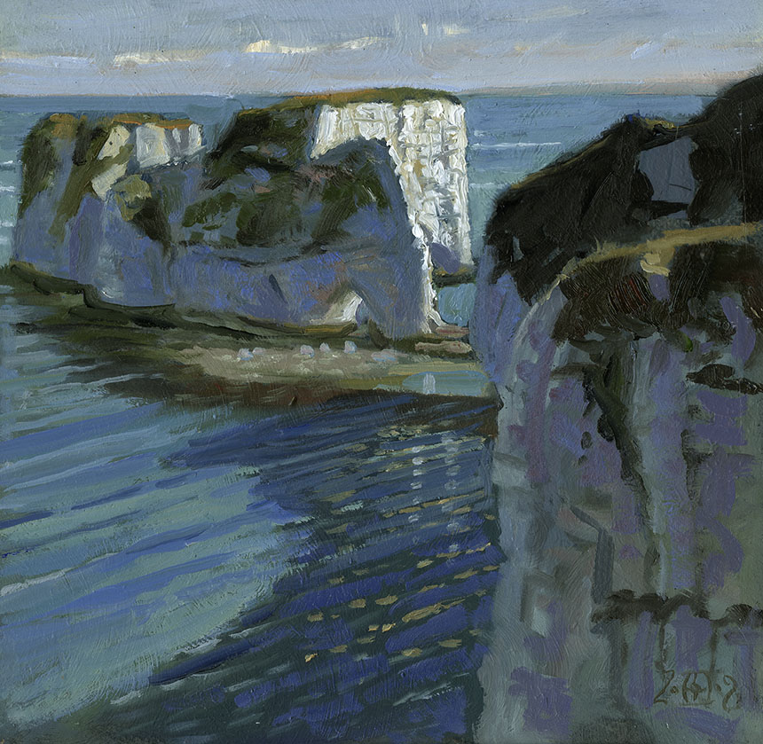 Old Harry, plein air, oil painting, Dorset