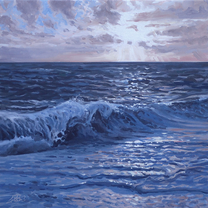 seascape, oil painting, waves