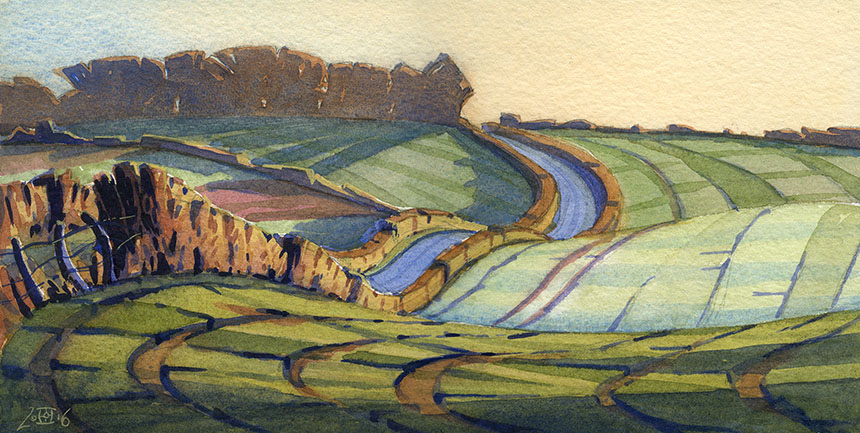 Dorset, landscape, watercolour, painting