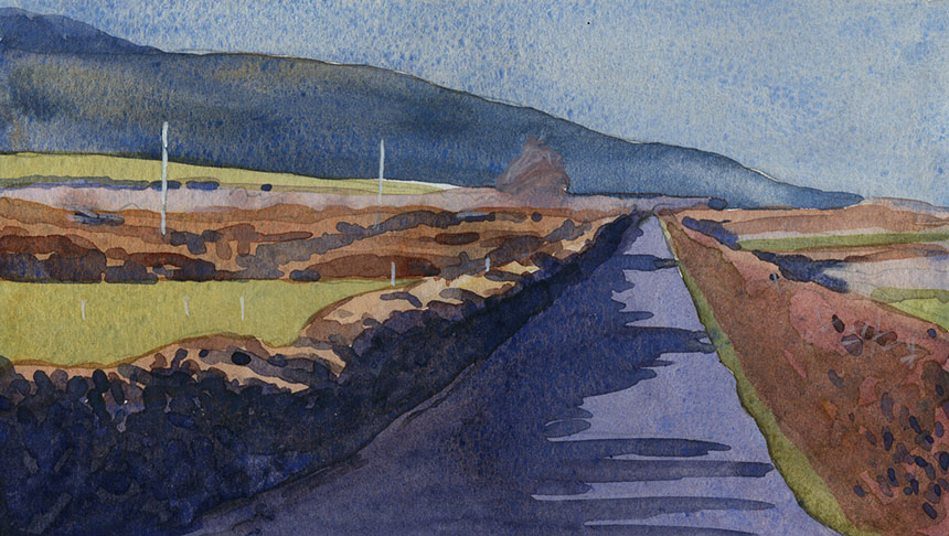 The new line, Clare, Ireland, watercolour, painting