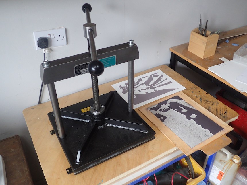 tofko press, printing, lino cut